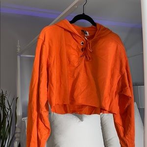 Orange cropped hoodie